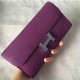 Hermes Constance Long Wallet Calfskin In Purple High