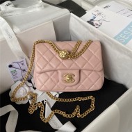 Chanel SUPERMINI FLAP BAG AS4040 Lambskin & Gold-Tone Metal Pink High