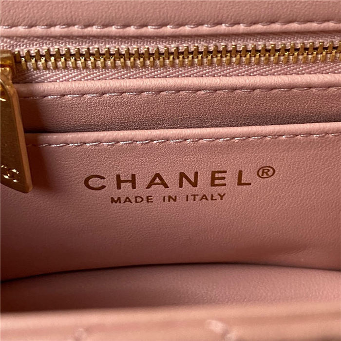 Chanel SUPERMINI FLAP BAG AS4040 Lambskin & Gold-Tone Metal Pink High