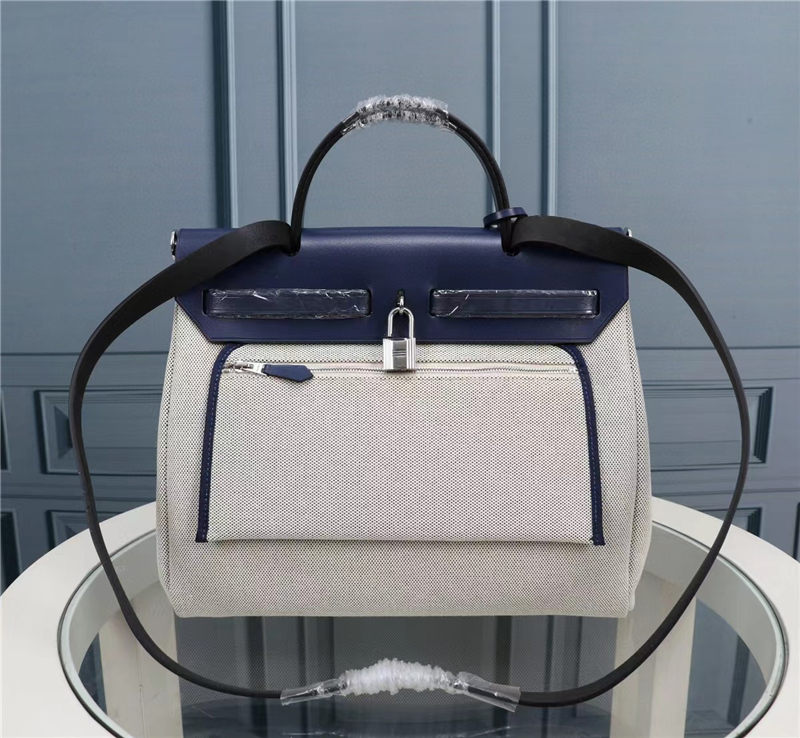 Hermes Herbag 31 Blue Navy High