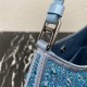 Prada Cleo satin bag with crystals 1BC169 Blue High