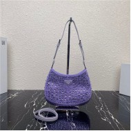 Prada Cleo satin bag with crystals 1BC169 Purple High