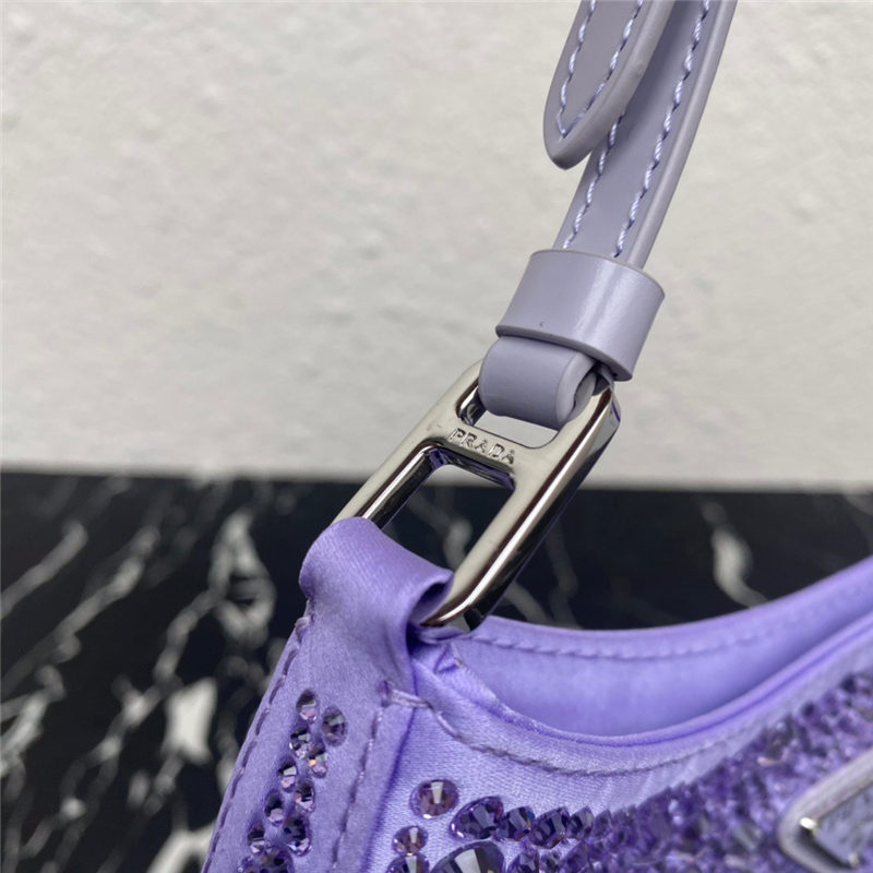 Prada Cleo satin bag with crystals 1BC169 Purple High