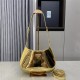 Prada Cleo brushed leather shoulder bag 1BC169 Gold High