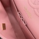 Small CLASSIC HANDBAG Grained Calfskin Gold Metal Pink-E A