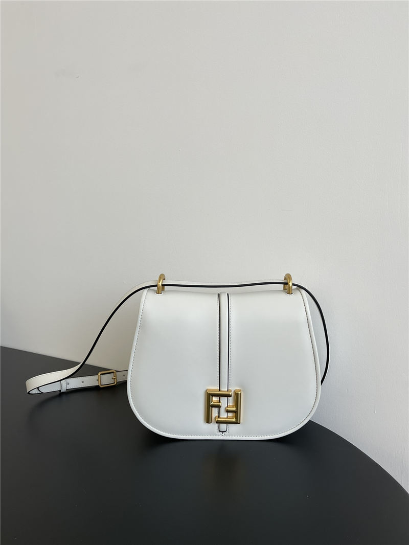 Fendi C’mon Medium leather and full-grain leather bag White High