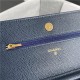 Classic Wallet on Chain AP0250 Grained Calfskin Navy Blue Gold Metal A