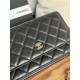 Classic Wallet on Chain AP0250 Lambskin Black Gold Metal B