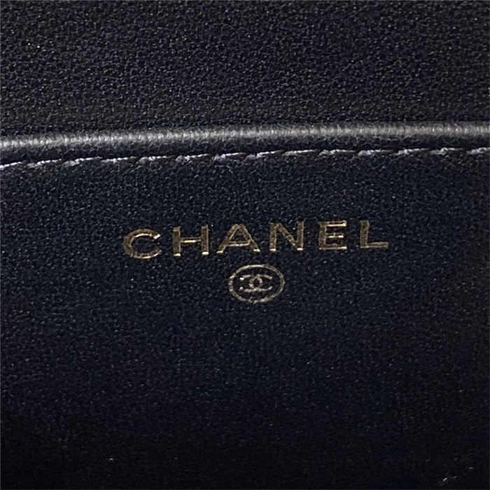 Chanel VANITY WITH CHAIN AP3515 Lambskin, Imitation Pearls, Strass & Gold-Tone Metal Black High