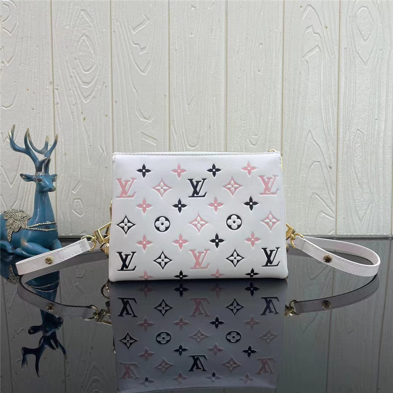 Louis Vuitton COUSSIN BB Monogram-embossed puffy lambskin White M22954 High