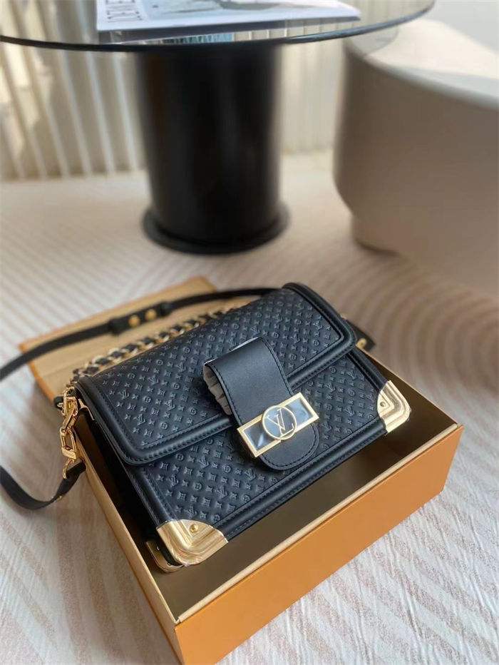 Louis Vuitton DAUPHINE MM Calfskin M22276 Black High