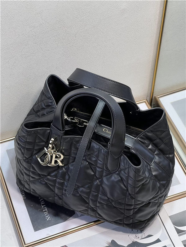 DIOR TOUJOURS BAG MEDIUM Macrocannage Calfskin Black High