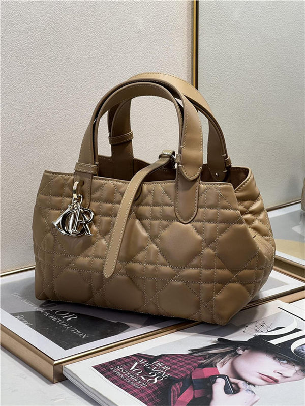 DIOR TOUJOURS BAG SMALL Macrocannage Calfskin Tan High