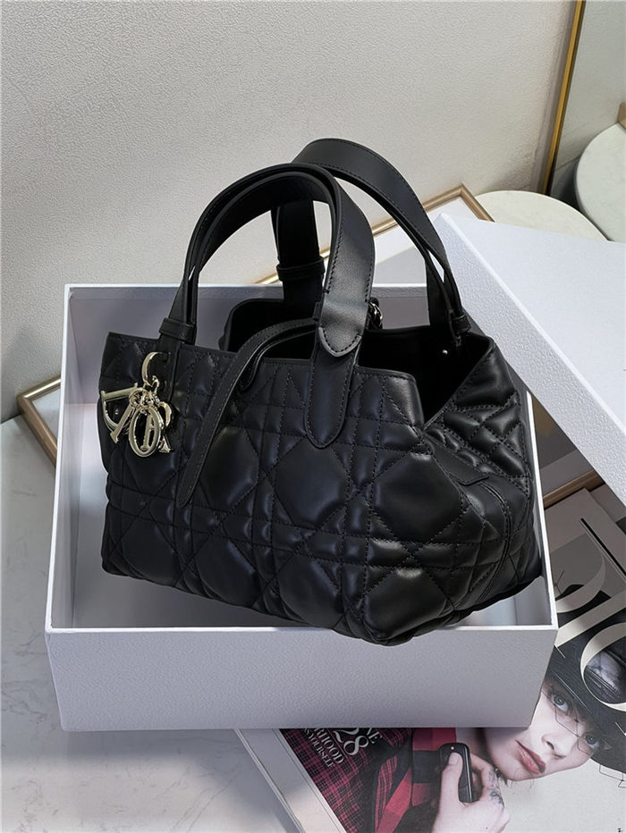 DIOR TOUJOURS BAG SMALL Macrocannage Calfskin Black High