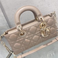 LADY D-JOY BAG SMALL Cannage Lambskin Beige High