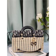 LADY D-JOY BAG MEDIUM Wicker and Dior Oblique Jacquard High