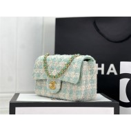 Chanel Mini Classic Flap Bag Tweed Green High