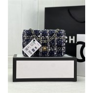 Chanel Mini Classic Flap Bag Tweed Navy-Blue High