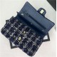 Chanel Medium Classic Flap Bag Tweed Navy-Blue High