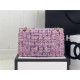 Chanel Medium Classic Flap Bag Tweed Pink/Blue High