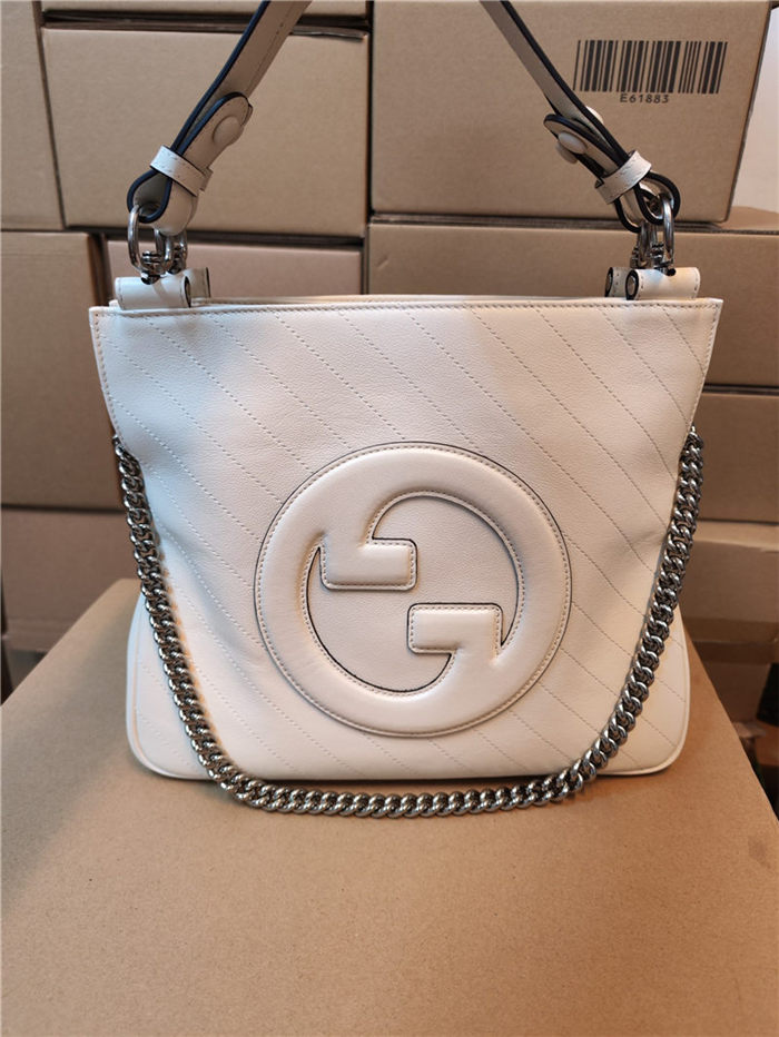 Gucci BLONDIE SMALL TOTE BAG Leather 751518 White High