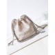 Chanel 22 MINI HANDBAG Shiny Calfskin Nude & Silver-Tone Metal AS3980 High