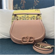 Valentino GARAVANI VSLING SHOULDER BAG IN GRAINY CALFSKIN ROSE CANNELLE High