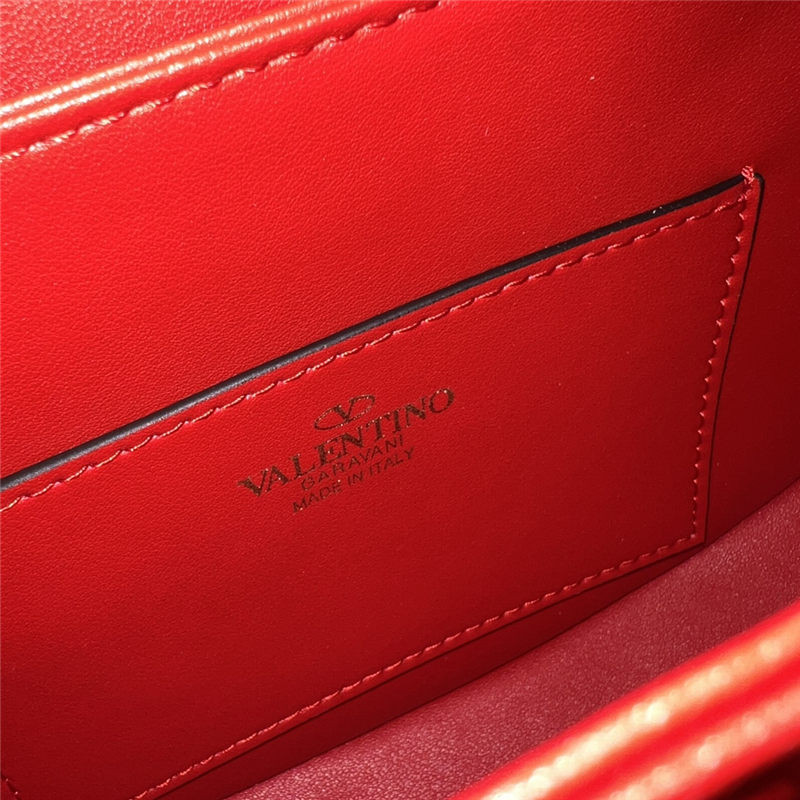 Valentino GARAVANI VSLING SHOULDER BAG IN GRAINY CALFSKIN Red High