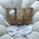 Chanel 19 SHOPPING BAG Shiny Lambskin, Gold-Tone, Silver-Tone & Ruthenium-Finish Metal AS3660 Caramel High