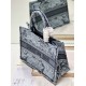 MEDIUM Dior BOOK TOTE Toile de Jouy Embroidery Denim Blue High