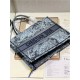 MEDIUM Dior BOOK TOTE Toile de Jouy Embroidery Denim Blue High