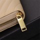 CASSANDRE MATELASSÉ ZIP AROUND WALLET IN GRAIN DE POUDRE EMBOSSED LEATHER Beige High