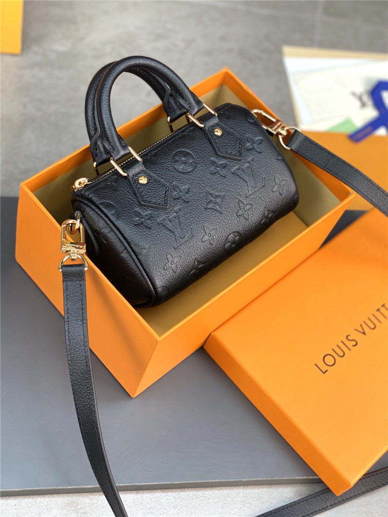 Louis Vuitton Nano Speedy Monogram Empreinte M82450 Black High