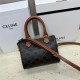 Celine SMALL BOSTON CUIR TRIOMPHEIN TRIOMPHE CANVASAND CALFSKIN Tan High