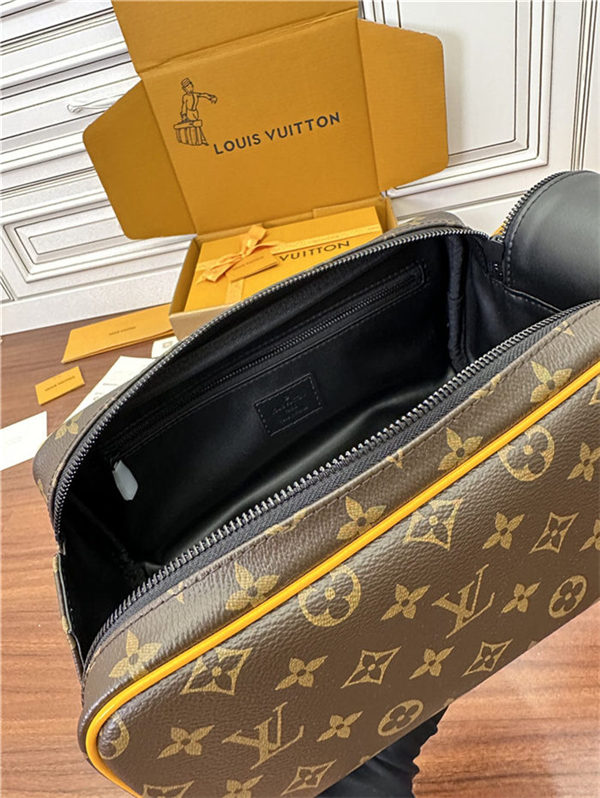 Louis Vuitton DOPP KIT TOILET POUCH Monogram Macassar coated canvas M46696 Top