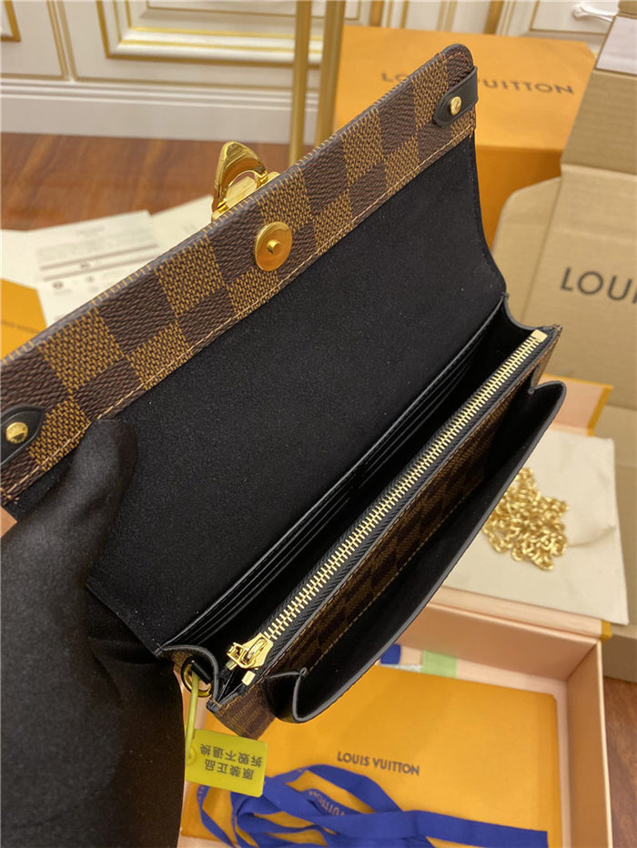 Louis Vuitton VAVIN CHAIN WALLET Damier Ebene N60221 Top