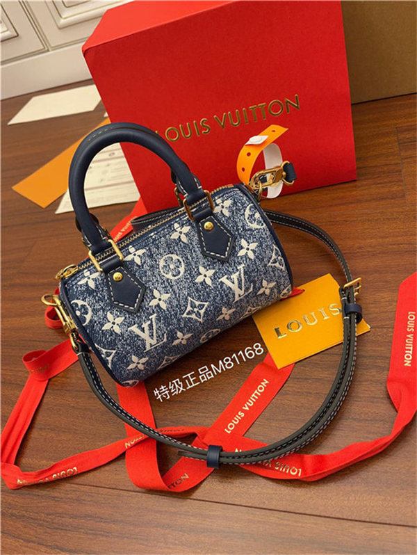 Louis Vuitton NANO SPEEDY Monogram jacquard denim Blue M81168 Top