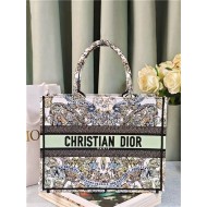 MEDIUM Dior BOOK TOTE Butterfly Around The World Embroidery High