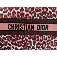 LARGE Dior BOOK TOTE Multicolor Mizza Embroidery Burgundy High