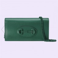 Gucci Horsebit 1955 wallet with chain Leather 621892 Green High