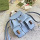 Gucci BAMBOO SMALL BACKPACK 702101 Leather Blue High