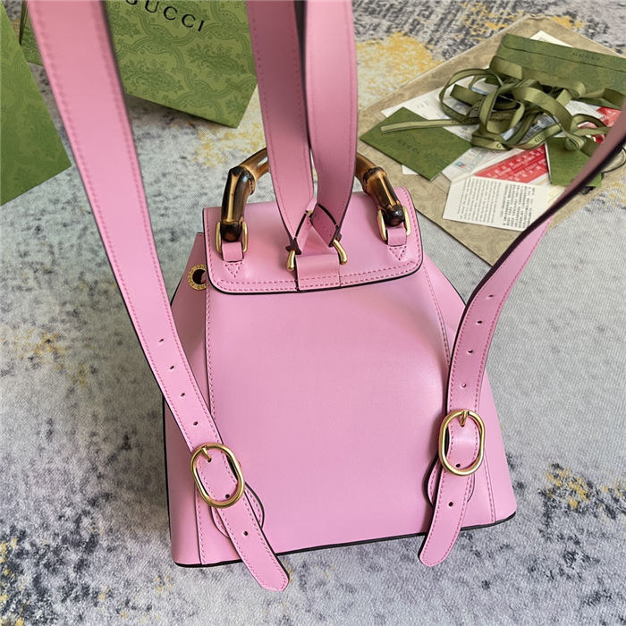 Gucci BAMBOO SMALL BACKPACK 702101 Leather Pink High