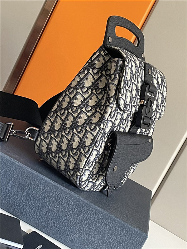 Dior MINI GALLOP SLING BAG Dior Oblique Jacquard & grained calfskin High