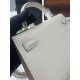 Hermes Kelly Mini II Bag Epsom Leather WAX Silver/Gold Metal Craie High