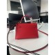 Hermes Kelly Mini II Bag Epsom Leather WAX Silver/Gold Metal Rouge H High