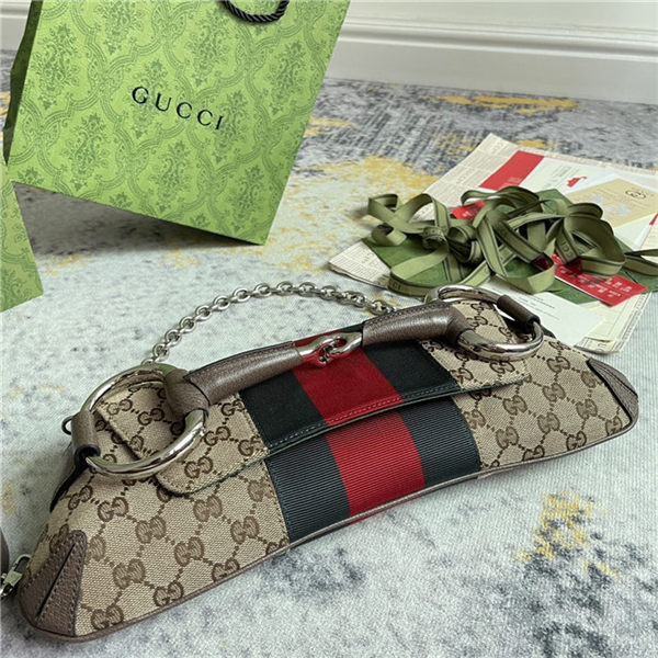 Gucci HORSEBIT CHAIN MEDIUM SHOULDER BAG Original GG canvas 764255 High