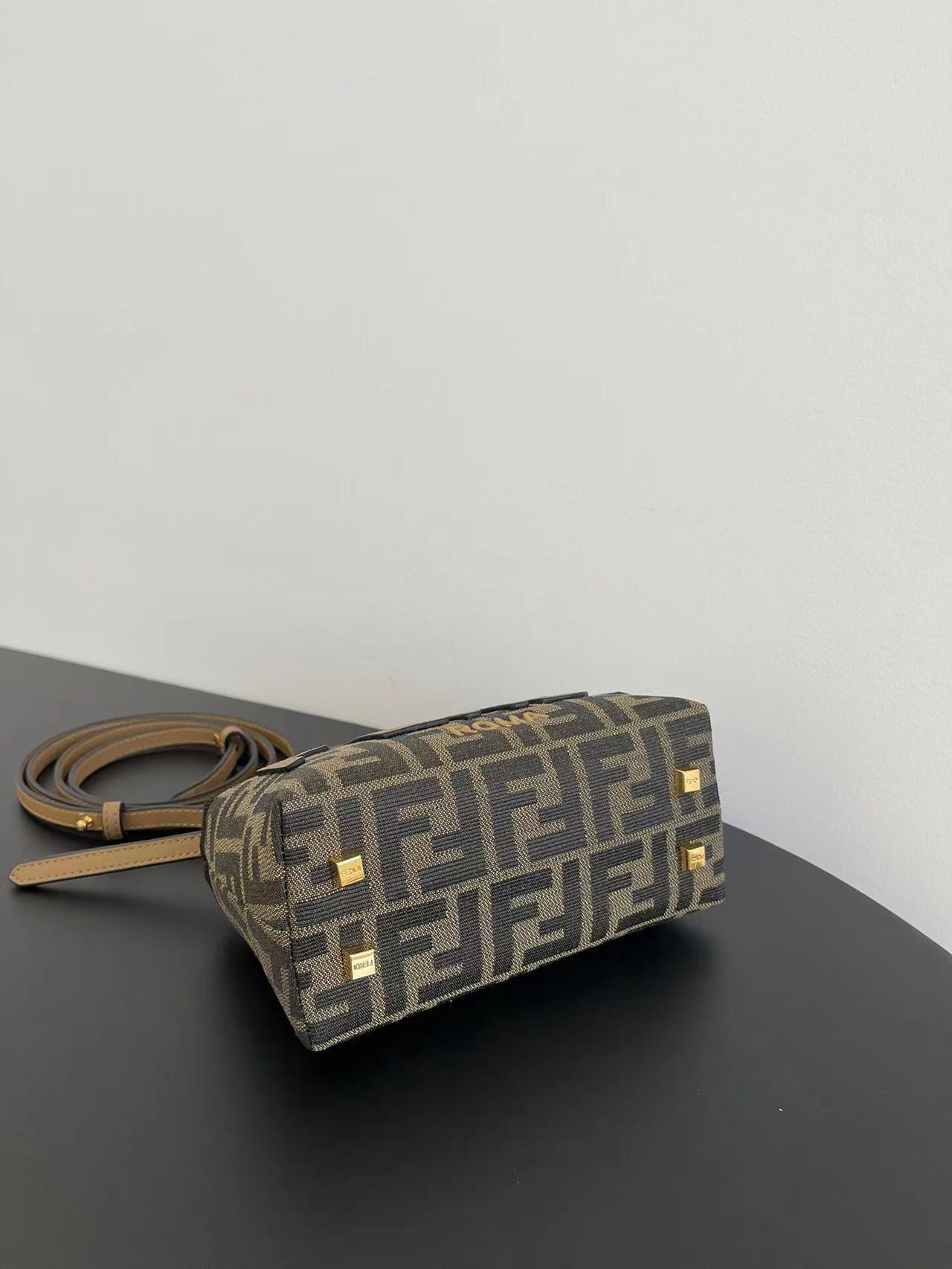 Fendi By The Way Mini Boston bag fabric Brown High