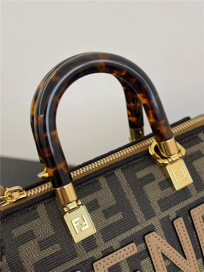 Fendi By The Way Mini Boston bag fabric Brown High