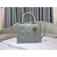 SMALL Dior BOOK TOTE Macrocannage Calfskin Grey High