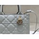 SMALL Dior BOOK TOTE Macrocannage Calfskin Grey High